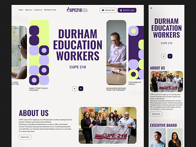 Webdesign for union portal branding design landing ui unions unionswebsite ux webdesign