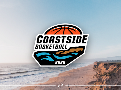 Coastside Basketball Badge apparel apparel design basketball beach branding coastside design graphic design illustration sports sun