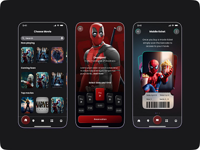 Movie Ticket Booking App branding design graphic design illustration typography ui ux