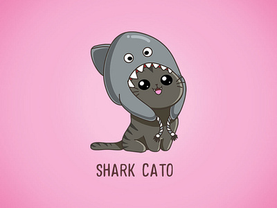 Shark Cato 😸🦈 adorable animals art cartoons cat character cosplay cute design doodles funny geek illustration kawaii shark