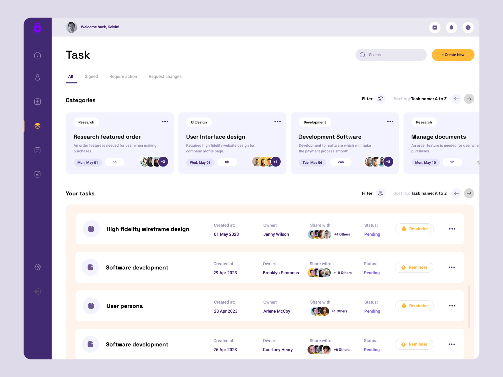Task management dashboard design concept by Keyur Payghode ️ on Dribbble