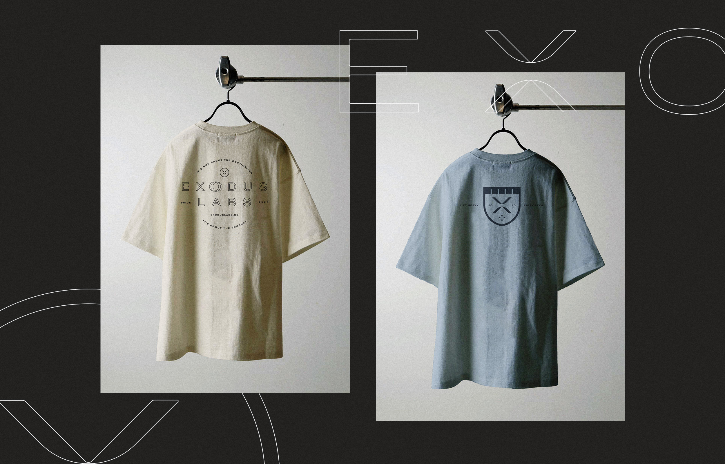 Exodus | Apparel brand branding design exodus faith fitness health lift lifting logo logo design minimal mock mockup shirt simple tee tshirt weight wellness