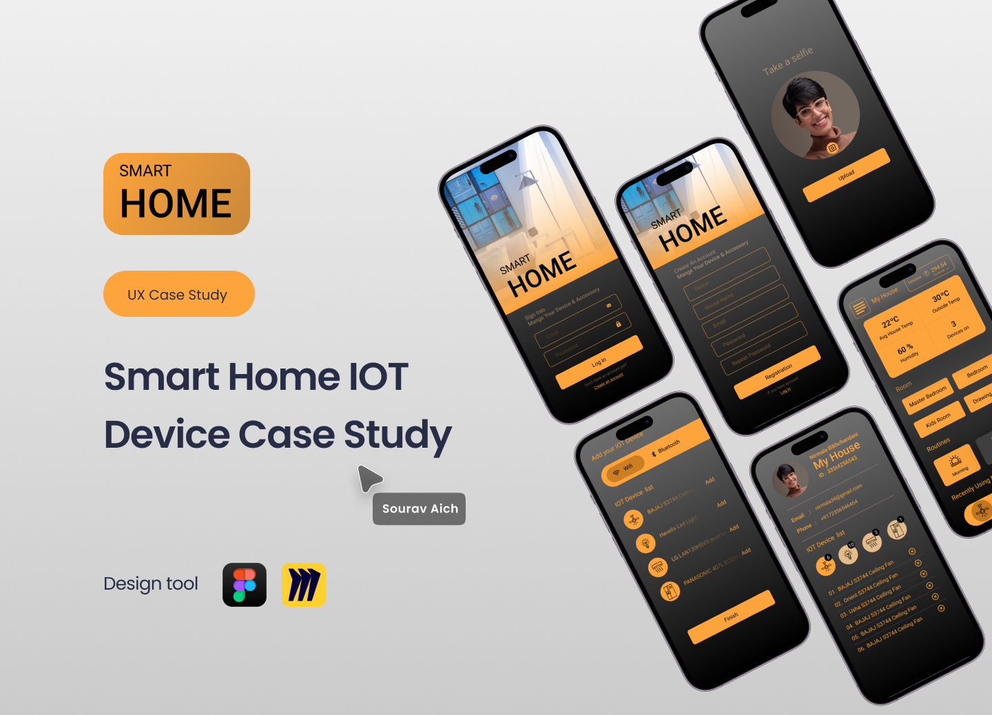 Smart Home IoT app case study by Sourav Aich on Dribbble