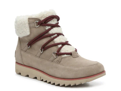 sorel waterproof harlow lace up boots in tan