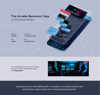 Arcade Basement App - Case Study case study mobile app product design ui ux