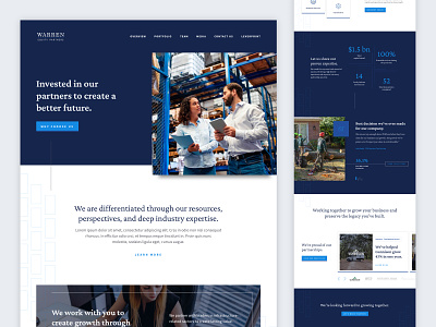 Warren Equity :: Homepage b2b blue business buying clean equity homepage invest selling slider ui ux