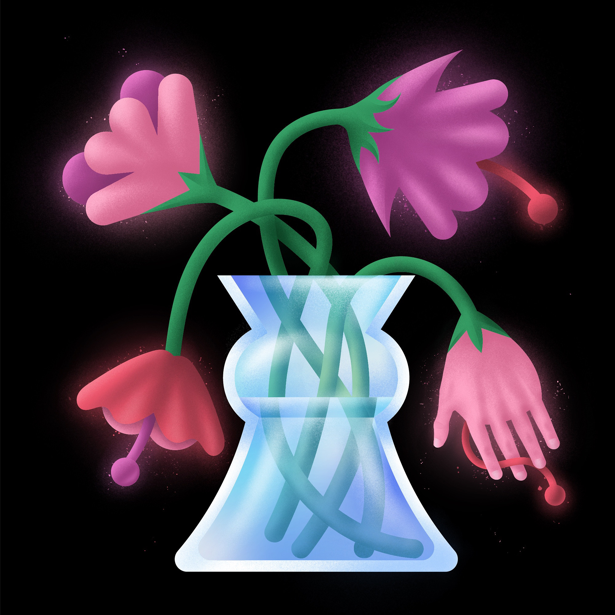 Still life 💐 adobe colorful digital digitalart editorial flowers gradient grain hand illustration illustrator magazine photoshop procreate smell still life vase vector water
