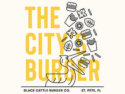 Black Cattle Burger Co. brand brand assets branding design graphic design illustration logo pattern vector
