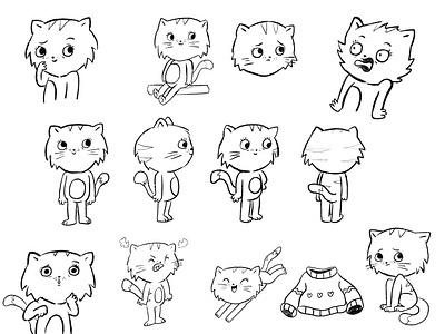 kitty kitty character sheet animation character characterdesign childrensbookillustration comic design illustration