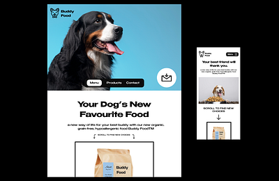 Buddy Food 2d animals art branding design dog e commerce figma food freelance graphic design logo motion graphics ui ux vector