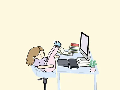 can't get comfy at my desk animation character characterdesign childrensbookillustration comic design illustration