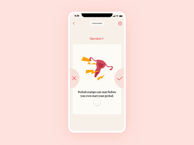 Period Tracker - Quiz Interaction animation app design interaction ios mobile period tracking quiz ui ux women