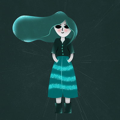 Green Girl character girl graphic design green illustration illustrator photoshop