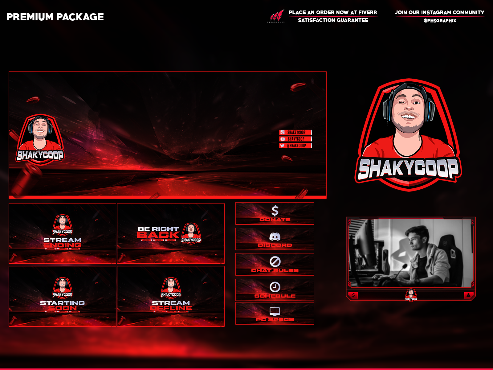 red combo twitch overlay by PhsGraphix on Dribbble