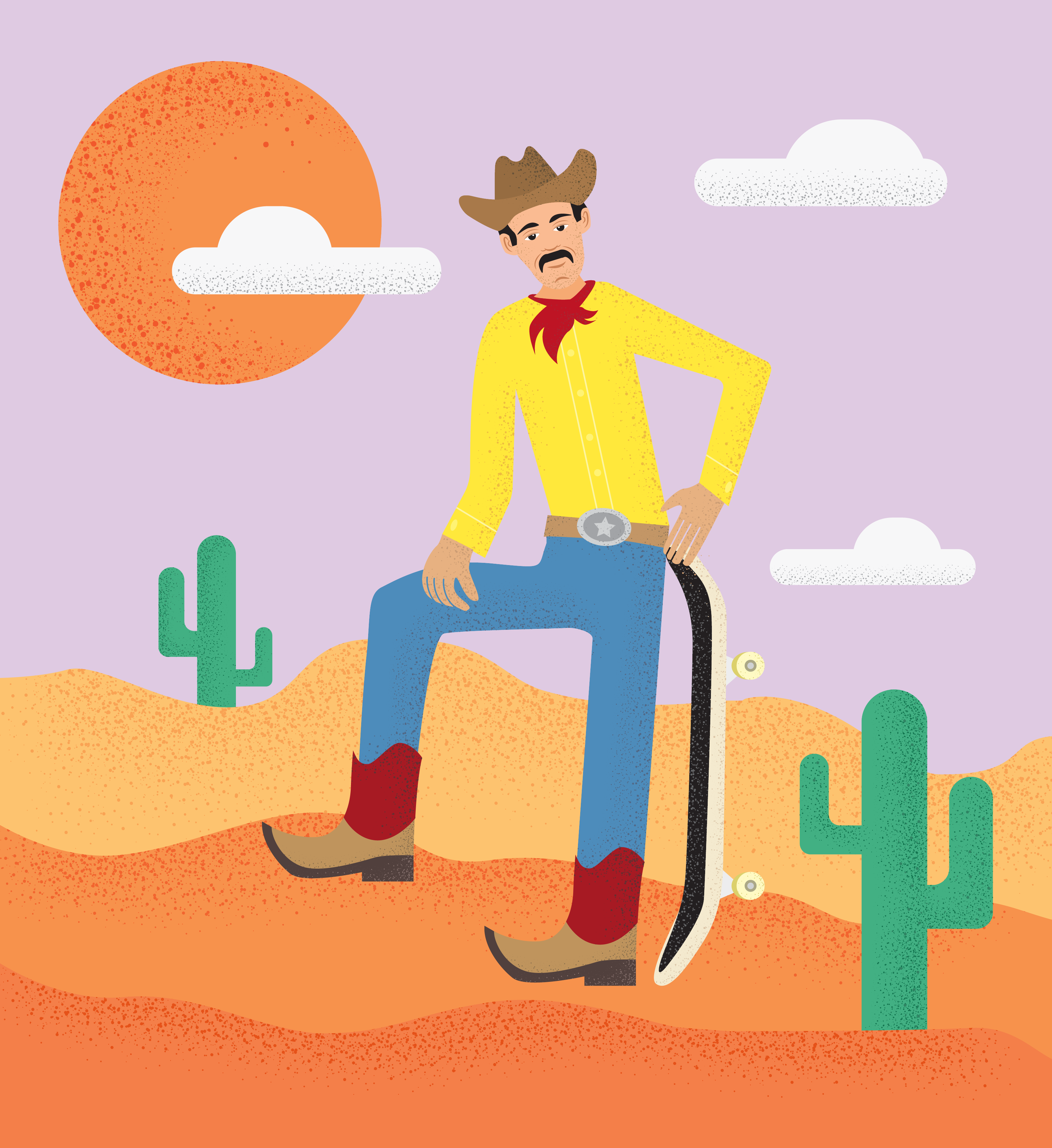 Big Tex the Skater Illustration big tex color design graphic graphic design illustration illustrator skateboard texas vector west texas