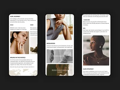 E-commerce Jewellery Brand app app design brand branding e commerce ecommerce jewellery layout mobile mobile design modern online photography retail shop sustainability sustainable user experience user interface ux
