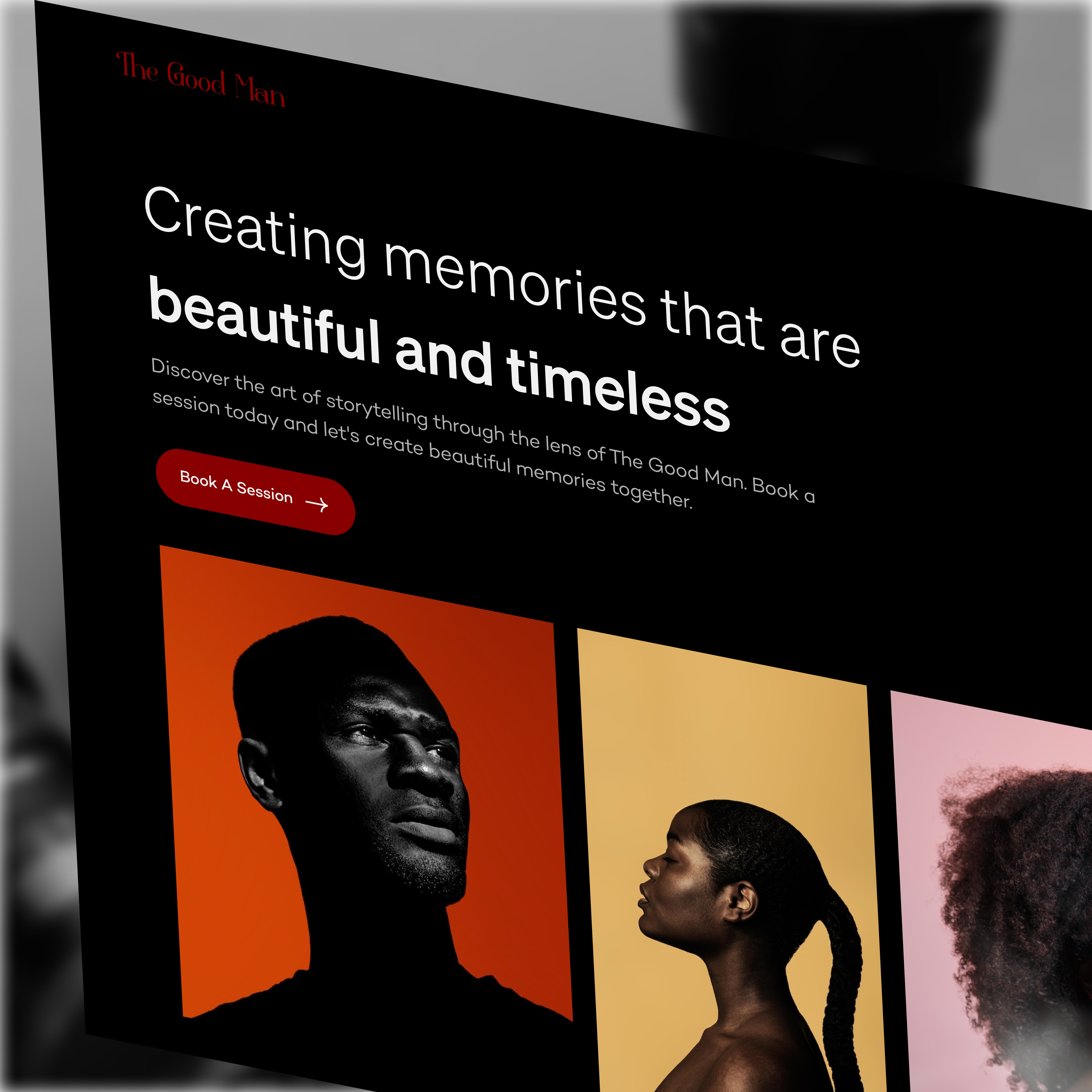 UI Exploration-Hero Section of a photographer's work-folio