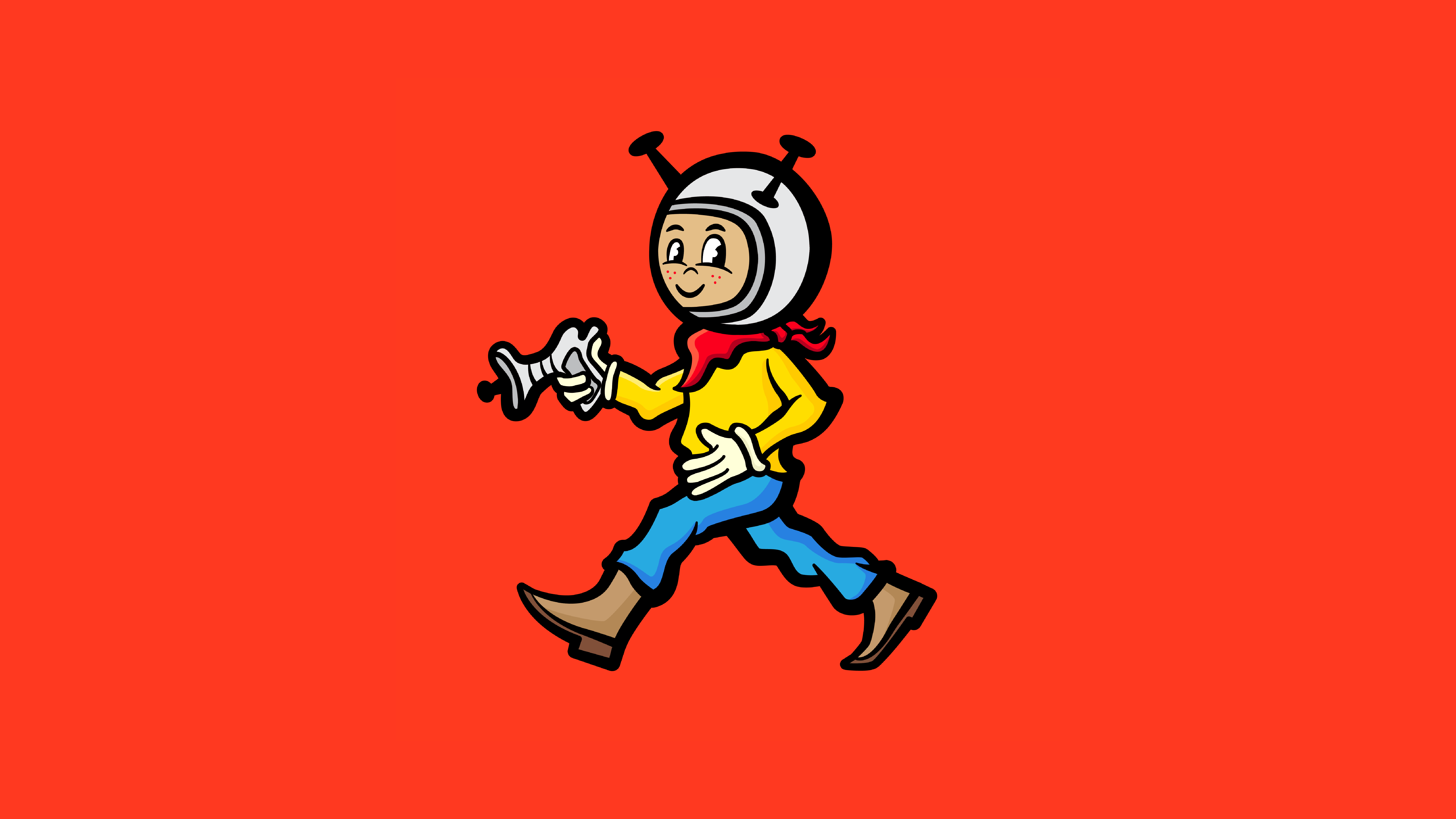 Western Astronaut Illustration astronaut cartoon character color design graphic graphic design illustration illustrator mascot pop art western