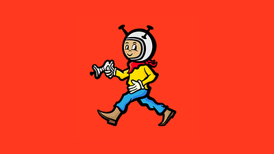 Western Astronaut Illustration astronaut cartoon character color design graphic graphic design illustration illustrator mascot pop art western