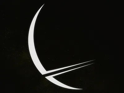 Half moon graphic design logo