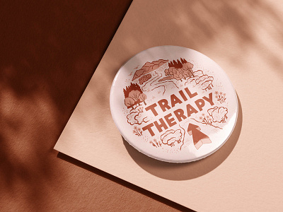 Trail Therapy Badge hand lettering illustration lettering print design typography