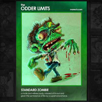 Standard Zombie cartoon character design comic creatures editorial illustration legends monsters myth