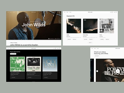 John Wilds | Bethel Music album album art band bold branding concert dark dark mode design festival music music art music website player sing song type typography web website