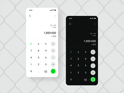 Calculator calculator dark mode dark theme mobile app mobile app design ui uiux ux