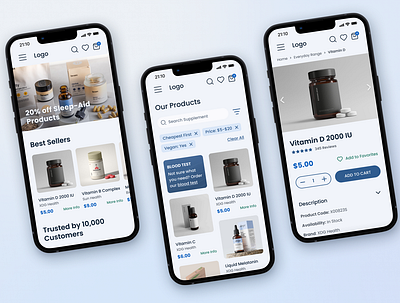 Ecommerce Mobile Website for a Supplements Store mobile ui mobile website mobile website design ui