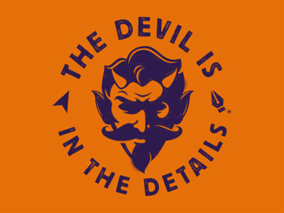 The Devil Is In The Details branding devil graphic graphic design hair hell horns illustration illustrator logo design mascot mustache photoshop satan sports logo t shirt
