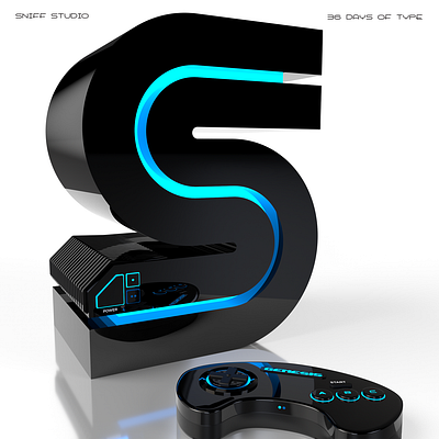 Branded Alphabet | S is for... 36dot branding game light neon render retro shiny type typography