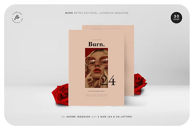 Burn Retro Editorial Lookbook Magazine a4 book booklet brochure catalog catalogue clean editorial flyer indesign layout lookbook magazine minimal modern photography portfolio print proposal template