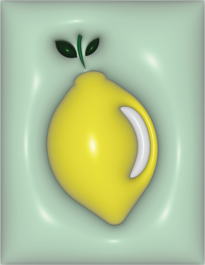 Cute Lemon in 3D Illustrator design illustration