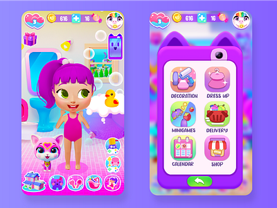 Violet and my little pet - UI/UX design graphic design illustration ui ux