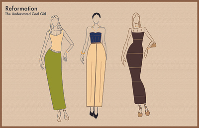 Fashion Illustrations for Reformation design fashion illustration textile