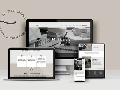 Limitless Studio - Website art brand identity branding business consultant clean design graphic design logo modern neutral palette ui vector web website design
