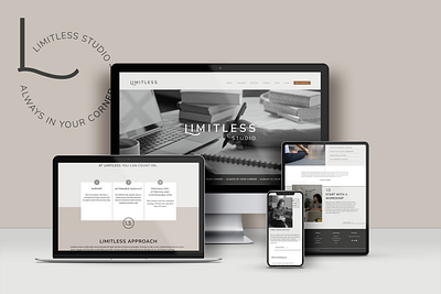 Limitless Studio - Website art brand identity branding business consultant clean design graphic design logo modern neutral palette ui vector web website design