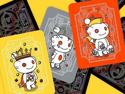 Reddit x Red Halftone Collectible Avatars alien avatar card character collaboration collectible avatars emo halftone illustration king playing card punk rebel red halftone reddit royal snoo tattoo