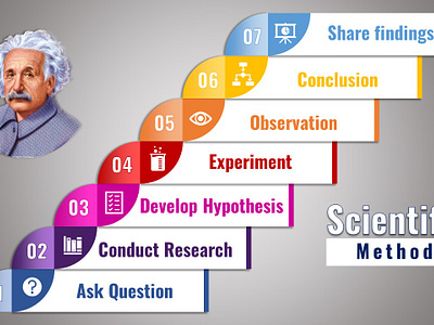 7 steps scientific method infograohic data visualization graphic design info infographic design infographics