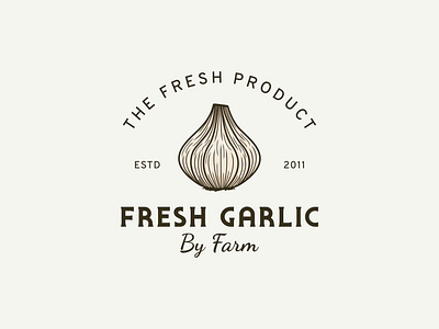 Vintage Garlic Logo brand branding design farm garlic graphic design identity logo logo design vector vintage vintage logo