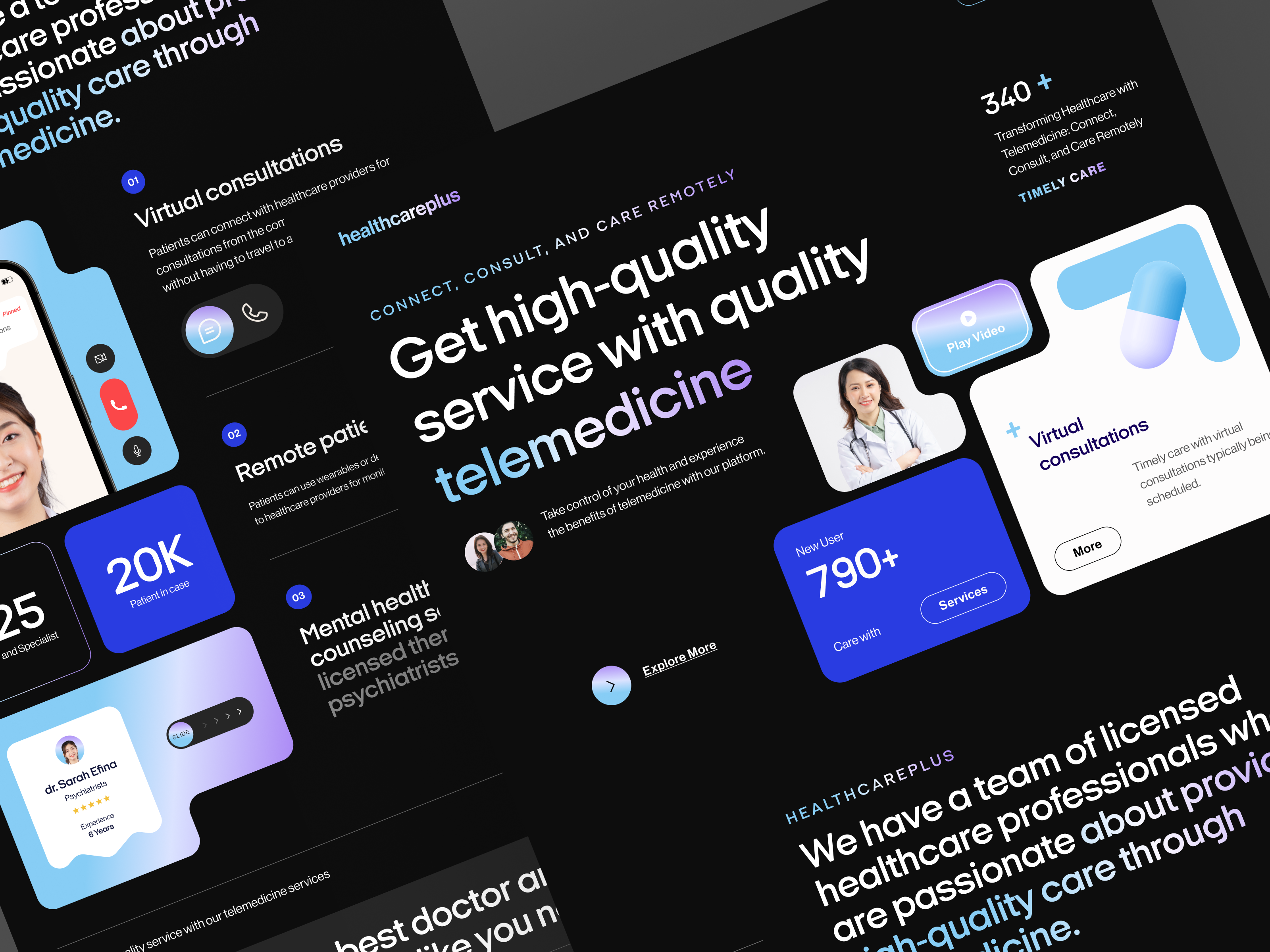 Healthcareplus - Healthcare Landing Page Website business website design doctor health home page hospital landing landing page medical medical care science service telemedicine ui ux web web design web page website website design