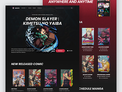 MangaFox - Manga / Comic Landingpages anime animeart art cartoon clean comic comicbook comics design illustration japan landing page manga mangaart minimalist ui web website website design websites