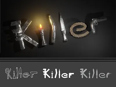 Killer | RWGP #17 3d blender board game cg clue game illustrator killer logo metal