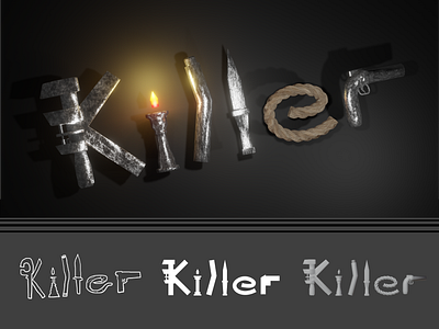 Killer | RWGP #17 3d blender board game cg clue game illustrator killer logo metal