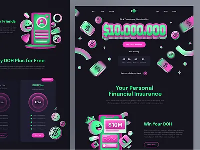 DOH - Financial Insurance Website design finance financial home page homepage illustration insurance investment landing landing page landingpage typography ui ux uxdesign web web design web finance website website design