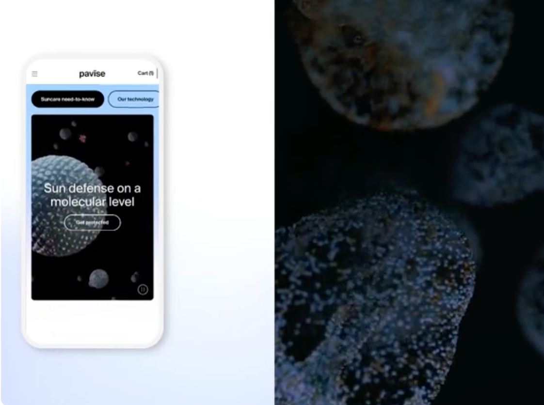 Pavise Science Landing Page animation design ecommerce science skincare ui ux web website