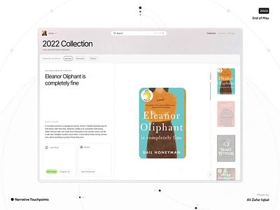 Narrative Touchpoints animation app books brutalist gamify geometric interaction ipad minimal motion design product design reader reading simple social tablet ui ui design ux webapp