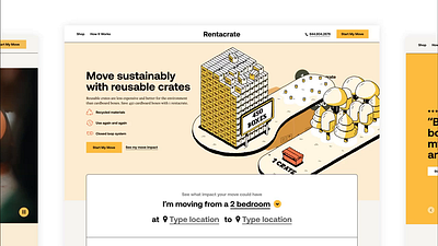 Rentacrate Landing Pages animation design ecommerce illustration ui ux web website