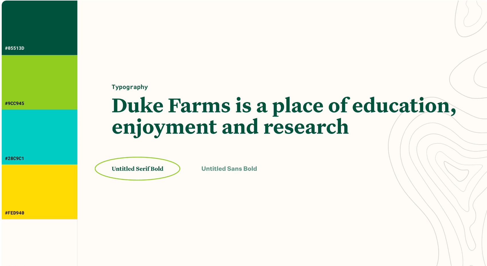 Duke Farms design typography ui ux web website