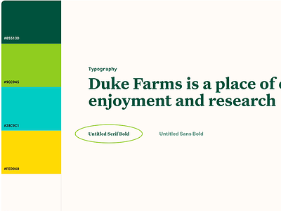 Duke Farms design typography ui ux web website
